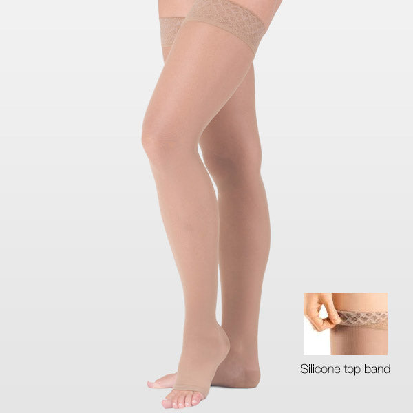 mediven sheer & soft thigh-length stocking with silicone topband